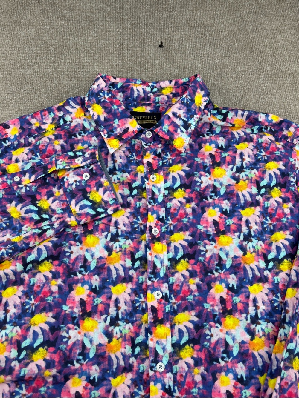 Cremieux Button Up Shirt Mens 2XB Big Floral AOP Long Sleeve Casual Comfort